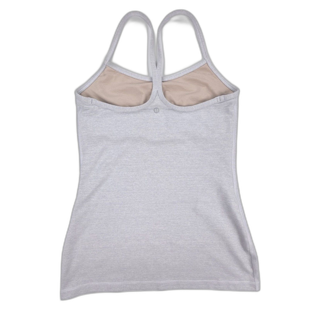 LULULEMON Power Y Tank Gray Athleisure Minimal Clean Girl Essential Basics Yoga - Picture 5 of 6